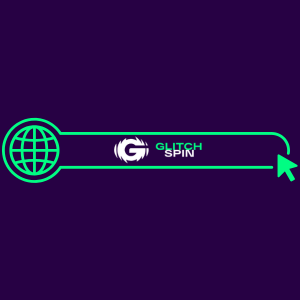 GlitchSpin-logotyp infogad i adressfältet
