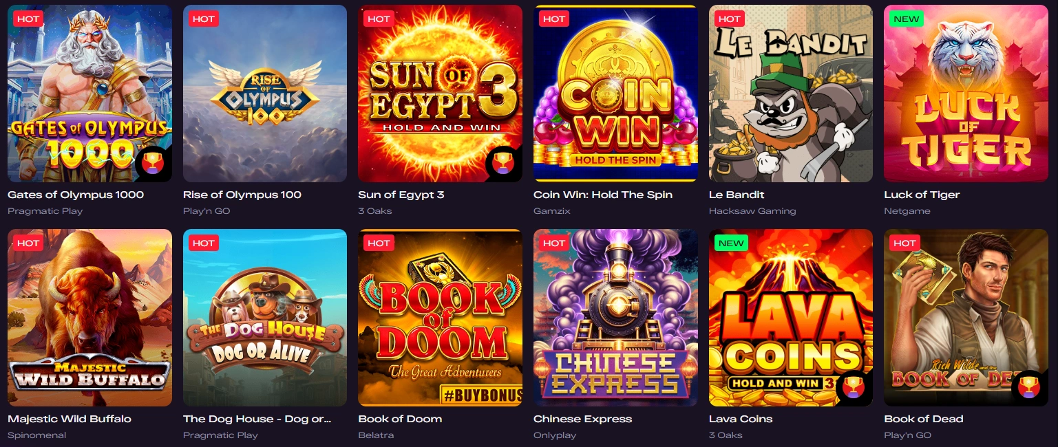 De bästa slotspelen på GlitchSpin Casino.