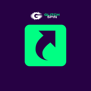 Symbol för länk under GlitchSpin-logotypen